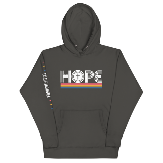 The Only Hope Premium Hoodie | Front view, vintage black color – Inspirational & Faith-Based Apparel