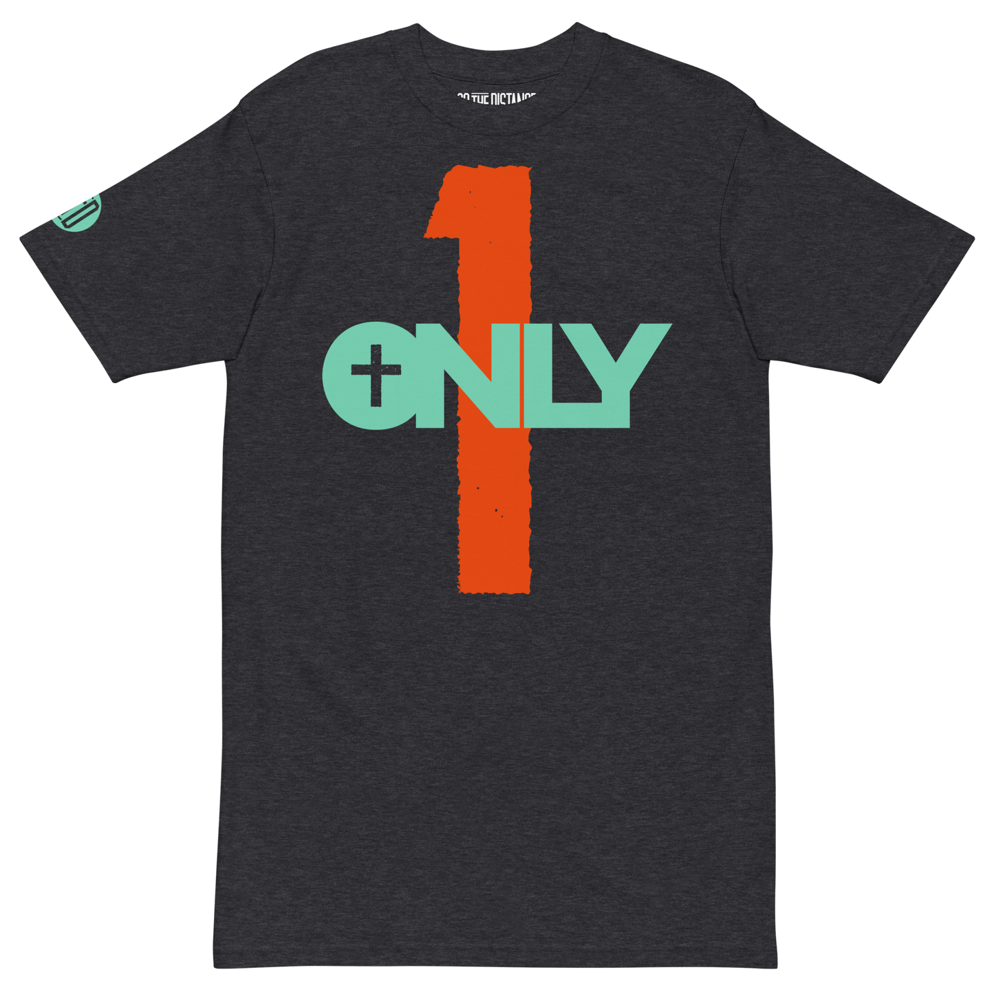 Only 1 T-Shirt | Front view, charcoal heather grey color – Inspirational & Faith-Based Apparel