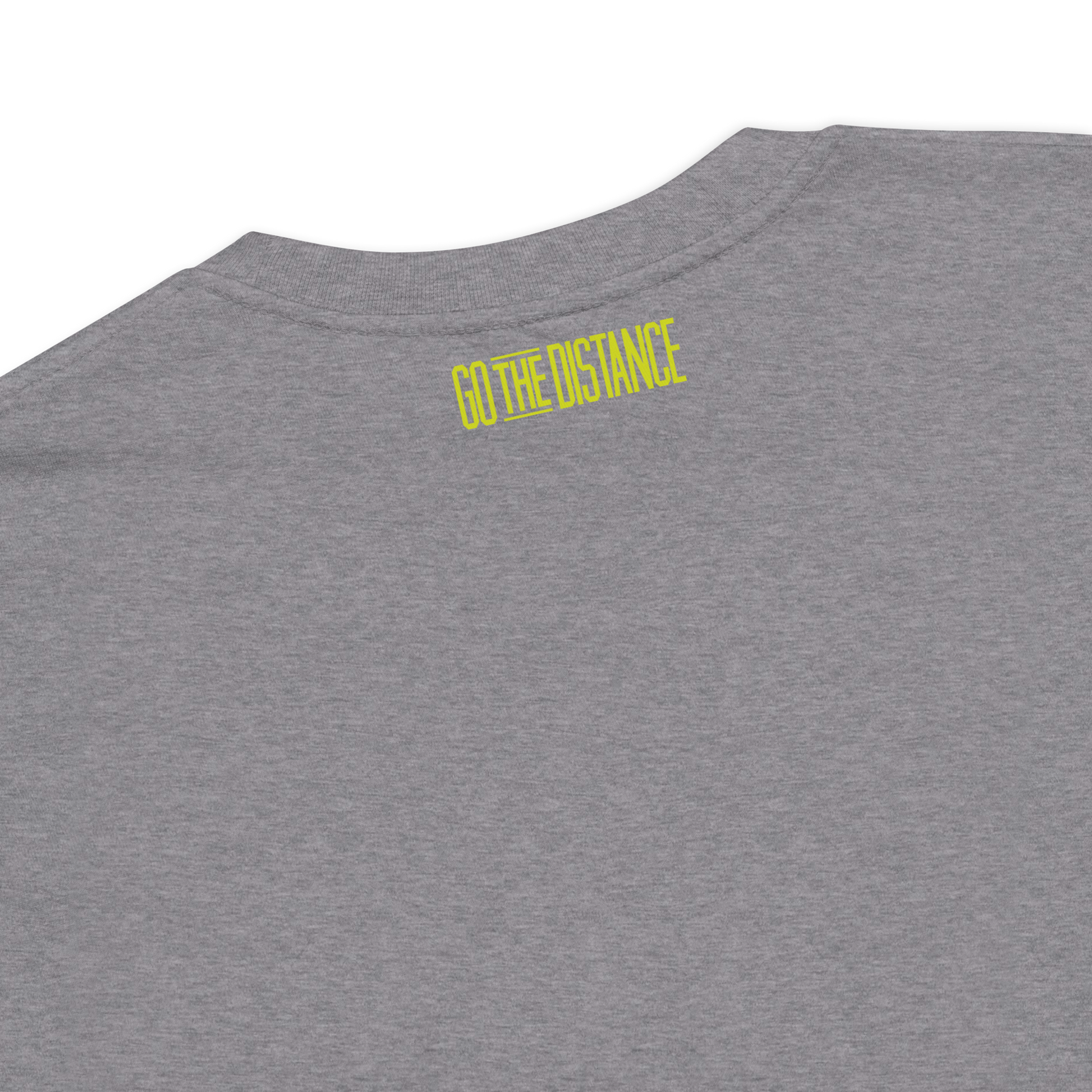 Long Live the Champ T-Shirt | Back detail view, heather grey color – Inspirational & Faith-Based Apparel