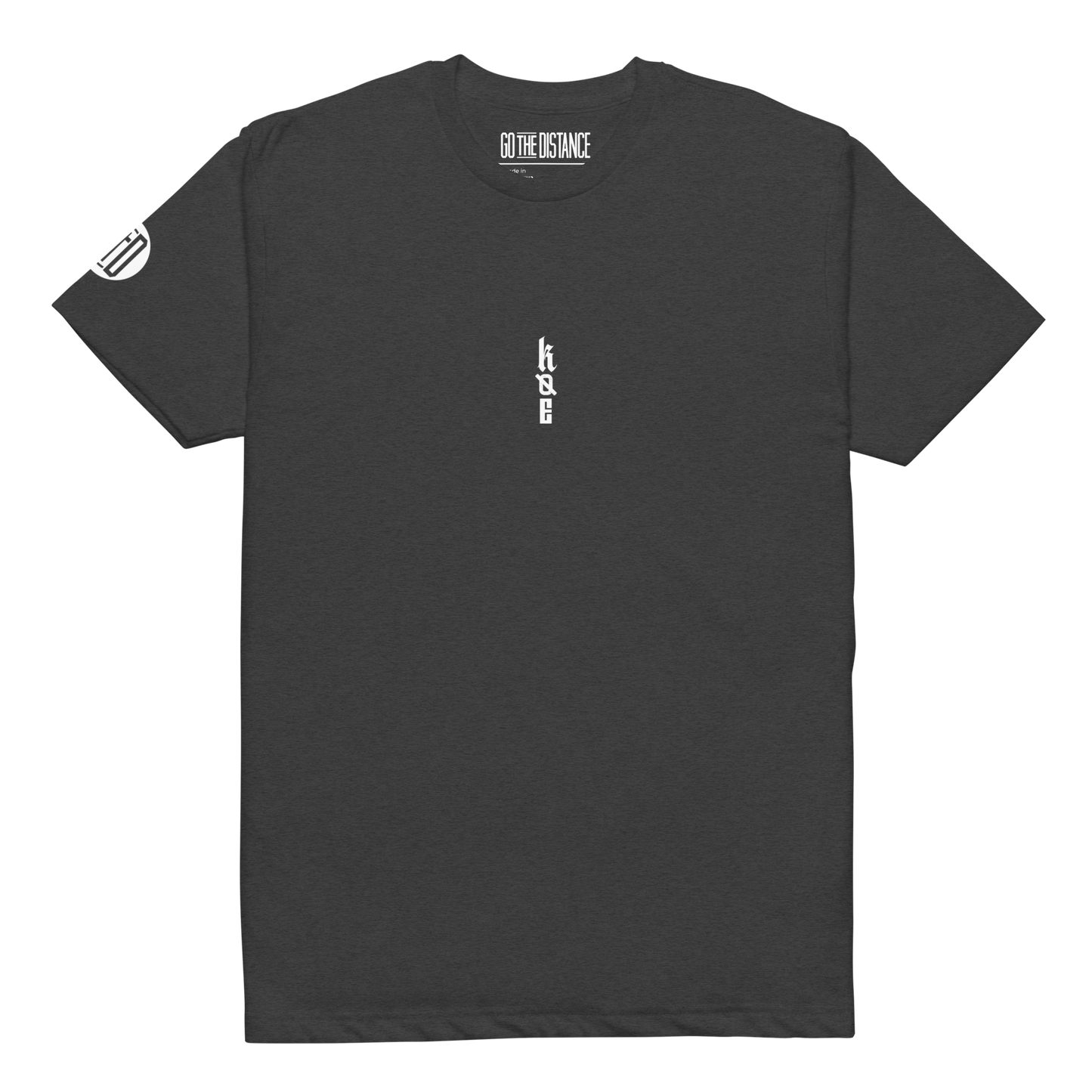 Kingdom Over Everything tee charcoal front - God first, soft 60/40 cotton-poly kingdom mindset