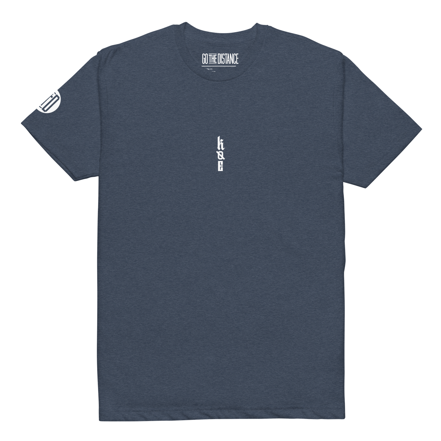 Kingdom Over Everything tee navy front - God first, soft 60/40 cotton-poly kingdom mindset