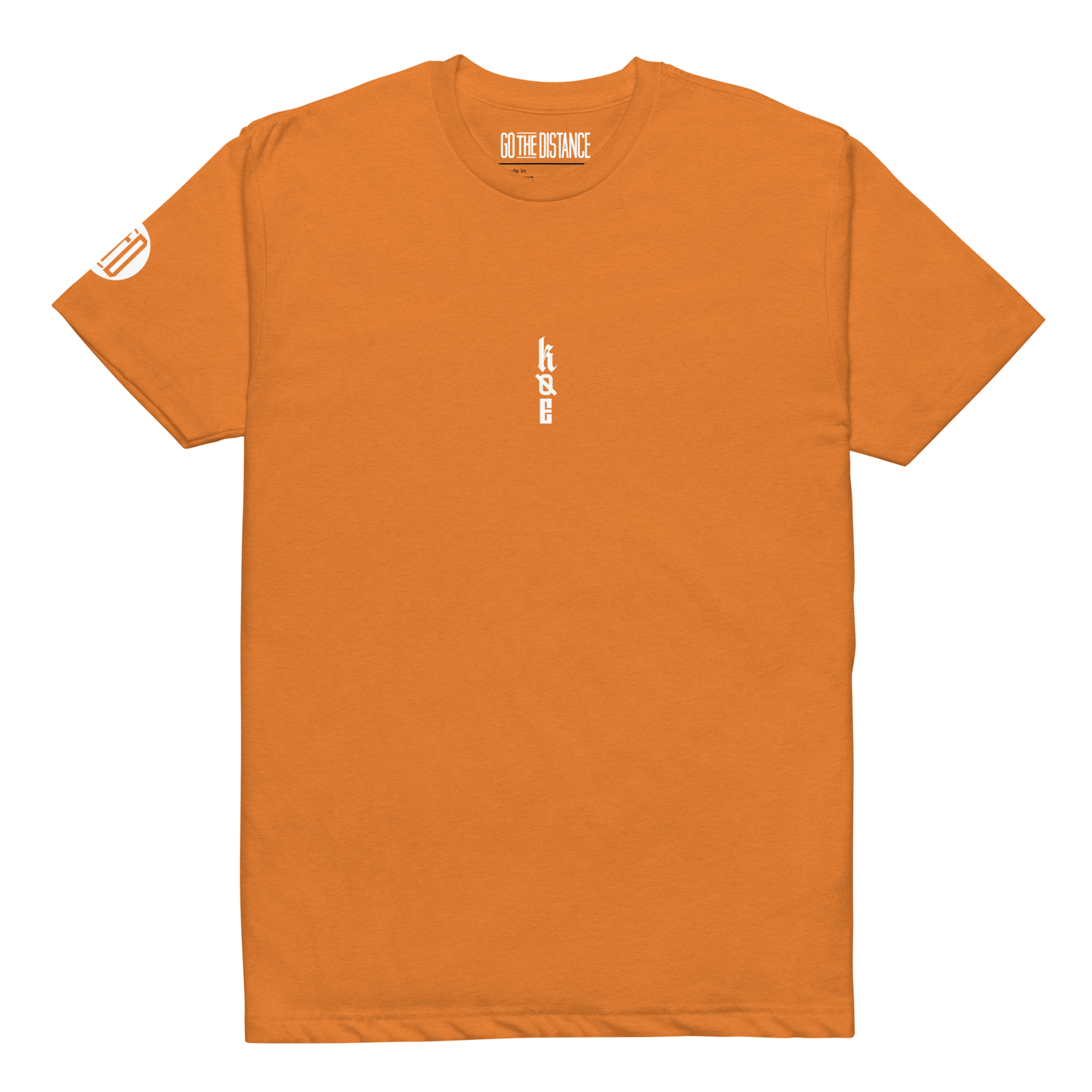 Kingdom Over Everything tee orange front - God first, soft 60/40 cotton-poly kingdom mindset