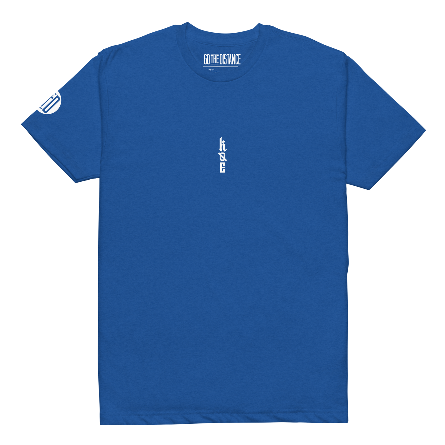 Kingdom Over Everything tee blue front - God first, soft 60/40 cotton-poly kingdom mindset
