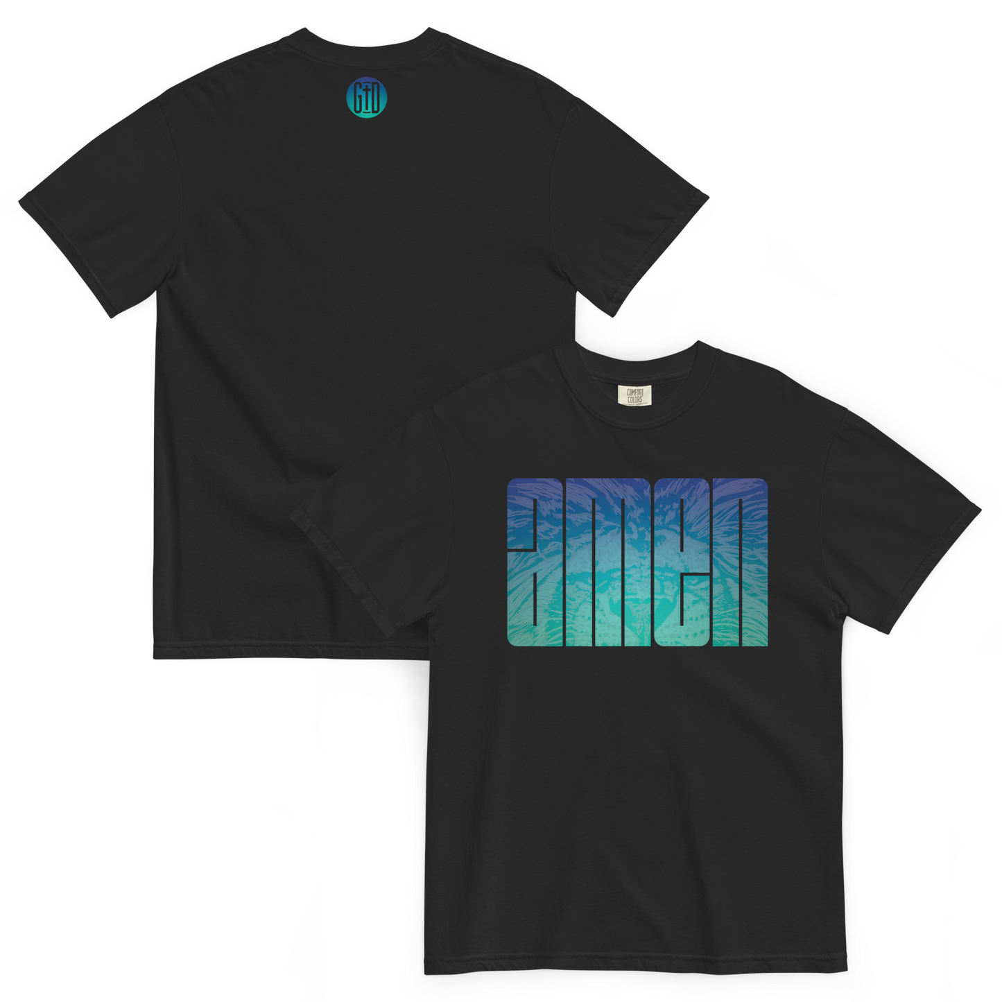 Amen T-Shirt | Front and back view, black color – Inspirational & Faith-Based Apparel