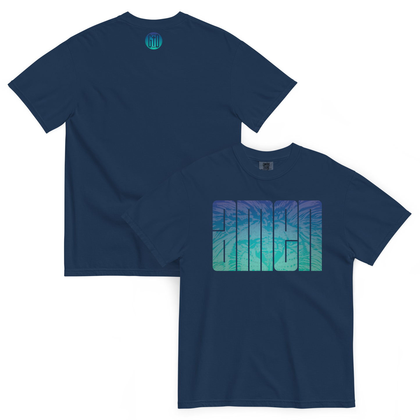 Amen T-Shirt | Front and back view, navy blue color – Inspirational & Faith-Based Apparel